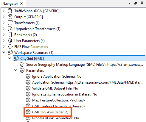 Workspace Resources in the Navigator showing the resource reader